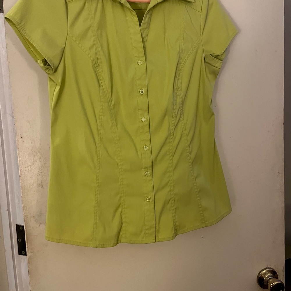Vibrant Green Women's Button-Down Shirt